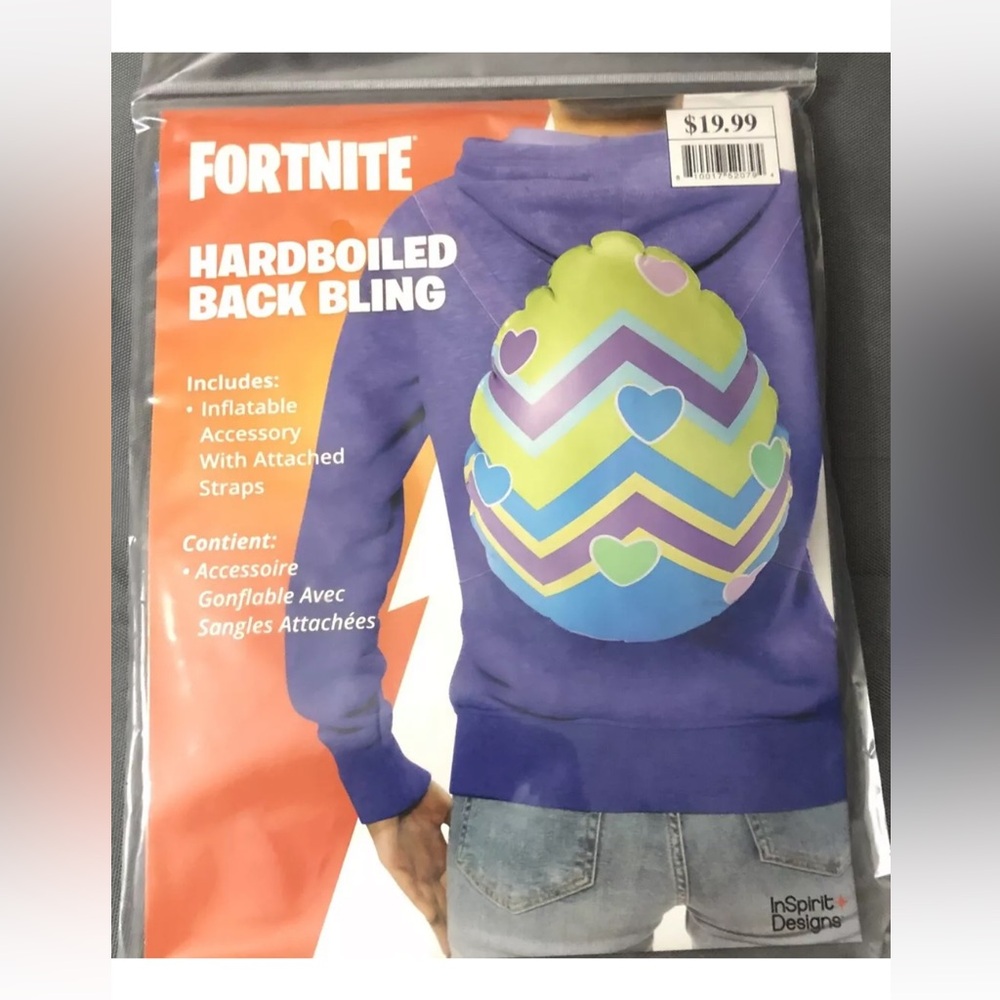 Kids Fortnite Hardboiled Back Bling Inflatable Costume Backpack Accessory New